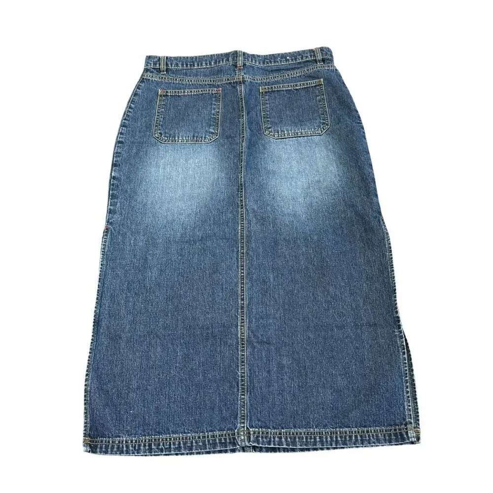Baileys Point omen's Jeans Blues Denim Maxi Skirt Vintage Style Size 14 Waist 36 - Picture 2 of 16